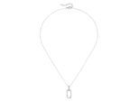 Kette mit Anhänger FIRETTI "Schmuck Geschenk Silber 925 Halsschmuck Ankerkette Anhänger ovalförmig", silberfarben, kristallweiß, Halsketten, Damen, Silber 925 (Sterlingsilber), L: 45 B: 1,1mm, mit Zirkonia (synth.), B:1,1mm
