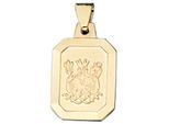 Sternzeichenanhänger JOBO "Anhänger Sternzeichen", gelbgold 333, Schmuckanhänger, Damen, Wassermann, Gelbgold 333, 333 Gold achteckig