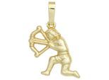 Sternzeichenanhänger JOBO "Anhänger Sternzeichen", gelbgold 333, Schmuckanhänger, Damen, Schütze, Gelbgold 333, 333 Gold