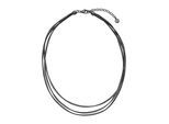 Kette ohne Anhänger JOBO "mehrreihig layering", schwarz, Halsketten, Damen, Silber 925 (Sterlingsilber), L: 47, 925 Silber 47 cm