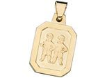 Sternzeichenanhänger JOBO "Anhänger Sternzeichen", gelbgold 333, Schmuckanhänger, Damen, Zwilling, Gelbgold 333, 333 Gold achteckig