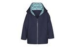 Fleecejacke TRIGEMA "TRIGEMA Fleecejacke mit Kapuze", Mädchen, Gr. 68, navy, Fleece, 100% Polyester, Basic, Jacken Fleecejacke