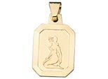 Sternzeichenanhänger JOBO "Anhänger Sternzeichen", gelbgold 333, Schmuckanhänger, Damen, Jungfrau, Gelbgold 333, 333 Gold achteckig