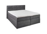 Carryhome Boxspringbett, Anthrazit, Kunststoff, H2 + H3, 7-Zonen, Höhe ca. 18 cm, 160x200 cm, Bettkasten, Federkernmatratze, Stoffauswahl, Topper durchgehend, Wendematratze mit unterschiedlichen Härtegraden, in verschiedenen Größen erhältlich, Matratze Härtegraden erhältlich, Schlafzimmer, Betten, Doppelbetten