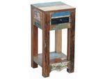 Landscape Beistelltisch , Mehrfarbig , Holz , Altholz , 1 Schublade(n) Schubladen , quadratisch , eckig , 30x60x30 cm , ISO 9001 , Wohnzimmer, Wohnzimmertische, Beistelltische, Beistelltische Holz
