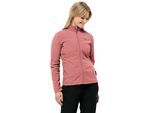 Fleecejacke JACK WOLFSKIN "TAUNUS", Damen, Gr. XL (46), rot (mineral rot), Fleece, Obermaterial: 100% Polyester, normal, Jacken Fleecejacke, leichter, dehnbarer, atmungsaktiver Midlayer
