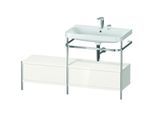 Duravit Happy D.2 Plus Möbelwaschtisch-Kombination HP4857E2222 140x49cm, mit Metallkonsole, 2 Hahnlöcher, weiß hochglanz