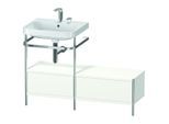 Duravit Happy D.2 Plus Möbelwaschtisch-Kombination HP4860E3636 120x49cm, mit Metallkonsole, 2 Hahnlöcher, weiß seidenmatt