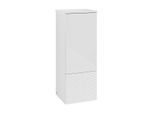 Villeroy und Boch Antao Mittelschrank L43100GF mit Beleuchtung, 1 Tür, 414 x 1039 x 356 mm, Front mit Struktur, Glossy White Lacquer / Glossy White Lacquer