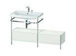 Duravit Happy D.2 Plus Möbelwaschtisch-Kombination HP4862E3939 140x49cm, mit Metallkonsole, 2 Hahnlöcher, nordic weiß seidenmatt