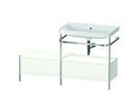 Duravit Happy D.2 Plus Möbelwaschtisch-Kombination HP4857N3636 140x49cm, mit Metallkonsole, ohne Hahnloch, weiß seidenmatt