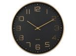 Karlsson Wanduhr Elegance Glow, Schwarz, Gold, Metall, 40x40x4.2 cm, Dekoration, Uhren, Wanduhren