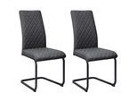 Esszimmerstuhl GOODPRODUCT "Valbourg", grau (anthrazit, schwarz), B:44cm H:99cm T:60cm, Stoff, Stühle, Esszimmerstuhl, Freischwinger, gepolsterte Rückenlehne und Sitzfläche, 2er Set