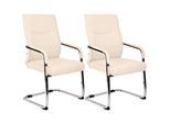 CLP Esszimmerstühle 2er Set ergonomisch Hobart, Freischwinger mit Armlehnen gepolstert, Metallgestelle stabil, Konferenzstühle modern