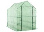 vidaXL Begehbares Gewächshaus mit 12 Regalen Stahl 143 x 214 x 196 cm