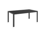 Ambia Garden Gartentisch, Schwarz, Metall, Kunststoff, rechteckig, Flachrohr, 180x74x100 cm, Gartenmöbel, Gartentische, Gartentische