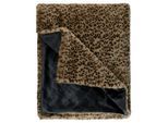 Joop! Plaid J!Leonesse, Schwarz, Beige, Hellbraun, Textil, Animalprint, 130x170 cm, Double face, Wohntextilien, Decken, Plaids