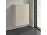 Villeroy und Boch Antao Highboard K47100HJ 2 Türen, 814 x 1039 x 356 mm, Front mit Struktur, Silk Grey Matt Lacquer / Silk Grey Matt Lacquer