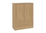 Villeroy und Boch Antao Highboard L47000HN mit Beleuchtung, 2 Türen, 814 x 1039 x 356 mm, Front ohne Struktur, Honey Oak / Honey Oak