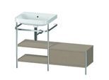 Duravit Happy D.2 Plus Möbelwaschtisch-Kombination HP4850N7575 120 x 49 cm, ohne Hahnloch, leinen, mit Metallkonsole