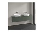 Villeroy und Boch Antao Waschtisch-Unterschrank L39150HL 160x36x50cm, Hahnlochbohrung, Waschbeckenplattenfarbe Lack, leaf green matt lacquer