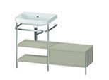 Duravit Happy D.2 Plus Möbelwaschtisch-Kombination HP4850N6060 120 x 49 cm, ohne Hahnloch, taupe seidenmatt, mit Metallkonsole