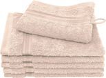 Waschhandschuh DYCKHOFF "Siena", beige (champagner), B:16cm L:21cm, Frottier, Waschlappen, mit Bordüre