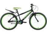 Jugendfahrrad BIKESTAR Gr. 32, schwarz (schwarz, grün), Fahrräder, Kinder, 32cm, 24 Zoll (60,96cm), für Damen und Herren