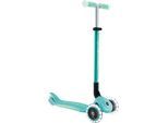 Tretroller GLOBBER "ELITE GLOW LIGHTS, mit Leuchtrollen und Glow-Effekt", grün (mint), Roller, KinderB:28cm L:58cm, B:28cm L:58cm