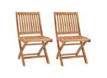 vidaXL Klappbare Gartenstühle 2 Stk. Massivholz Teak
