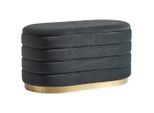 Mid.you Hocker, Dunkelgrau, Metall, Textil, oval, 80x42x42 cm, Stauraum, Wohnzimmer, Hocker, Sitzhocker