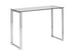 Konsolentisch Katrine, Klar, Chrom, Glas, rechteckig, eckig, 110x76x40 cm, Wohnzimmer, Wohnzimmertische, Konsolentische