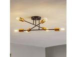 Deckenlampe Veken 6B in Schwarz und Kupfer