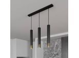 Hängeleuchte Nest dreiflammig linear schwarz/gold