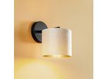 Wandlampe Jari Stoffschirm, weiß-gold