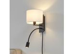 Lindby Wandleuchte Florens, schwarz, LED-Leselampe, 23,5 cm