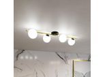 Deckenlampe Glassy 4-flg. linear schwarz/gold/opal