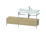 Duravit Happy D.2 Plus Möbelwaschtisch-Kombination HP4858E7171 160x49cm, mit Metallkonsole, 2 Hahnlöcher, mediterrane Eiche