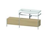 Duravit Happy D.2 Plus Möbelwaschtisch-Kombination HP4858N7171 160x49cm, mit Metallkonsole, ohne Hahnloch, mediterrane Eiche