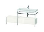 Duravit Happy D.2 Plus Möbelwaschtisch-Kombination HP4858O2222 160x49cm, mit Metallkonsole, 1 Hahnloch, weiß hochglanz