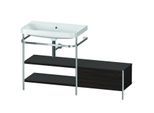 Duravit Happy D.2 Plus Möbelwaschtisch-Kombination HP4852N6969 140 x 49 cm, ohne Hahnloch, nussbaum gebürstet, mit Metallkonsole