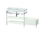 Duravit Happy D.2 Plus Möbelwaschtisch-Kombination HP4853N3939 160 x 49 cm, ohne Hahnloch, nordic weiß seidenmatt, mit Metallkonsole