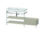 Duravit Happy D.2 Plus Möbelwaschtisch-Kombination HP4853N6060 160 x 49 cm, ohne Hahnloch, taupe seidenmatt, mit Metallkonsole