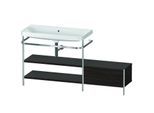 Duravit Happy D.2 Plus Möbelwaschtisch-Kombination HP4853N6969 160 x 49 cm, ohne Hahnloch, nussbaum gebürstet, mit Metallkonsole