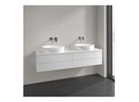 Villeroy und Boch Antao Waschtisch-Unterschrank L28150GF mit Beleuchtung, 4 Auszüge, 1600 x 360 x 500 mm, Front mit Struktur, Glossy White Lacquer / Glossy White Lacquer