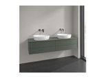 Villeroy und Boch Antao Waschtisch-Unterschrank L28150HL mit Beleuchtung, 4 Auszüge, 1600 x 360 x 500 mm, Front mit Struktur, Leaf Green Matt Lacquer / Leaf Green Matt Lacquer