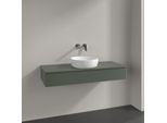 Villeroy und Boch Antao Waschtisch-Unterschrank K10010HL 120x19x50cm, Waschbeckenplattenfarbe Lack, leaf green matt lacquer