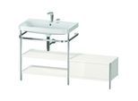 Duravit Happy D.2 Plus Möbelwaschtisch-Kombination HP4852E2222 140 x 49 cm, 2 Hahnlöcher, weiß hochglanz, mit Metallkonsole