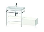 Duravit Happy D.2 Plus Möbelwaschtisch-Kombination HP4852O3636 140 x 49 cm, 1 Hahnloch, weiß seidenmatt, mit Metallkonsole