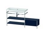 Duravit Happy D.2 Plus Möbelwaschtisch-Kombination HP4853N9898 160 x 49 cm, ohne Hahnloch, nachtblau seidenmatt, mit Metallkonsole